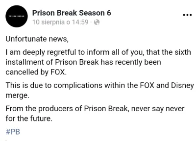 brednyk - #!$%@?, 6 sezon odwołany, bo nie mogą się dogadać co do praw :/

#prisonb...