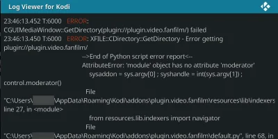 cce53780 - Mam problem z Kodi i wtyczką FanFilm na Windows10. Kodi jest świeżo zainst...