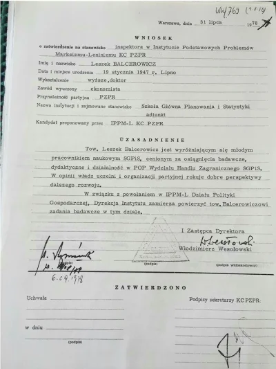francez - Wniosek o zatwierdzenie Balcerowicza na stanowisko Inspektora w Instytucie ...