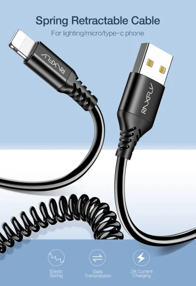 konto_zielonki - 2 szt. kabla do ładowania typu micro USB/ typu C/ lightning za 3.78$...