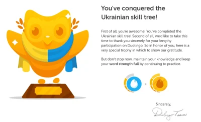 williamdeworde - Skończyłem ci ja kurs #duolingo ukraińskiej mowy, mniej rozbudowana ...