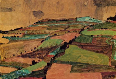 kwasnydeszcz - Egon Schiele - Field Landscape (Kreuzberg near Krumau) (1910)

#sztu...