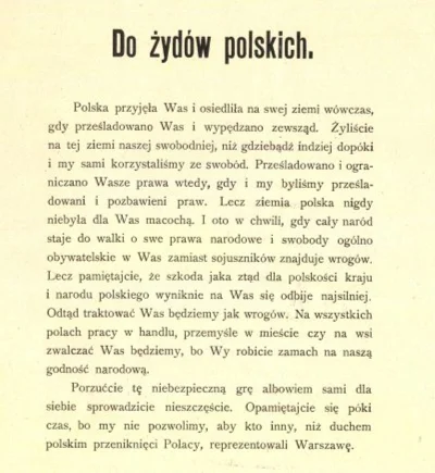 ZAWADIAK - @jadi: Szkoda, że w 1906r jak Polacy ich ostrzegali, żeby nie stawali prze...