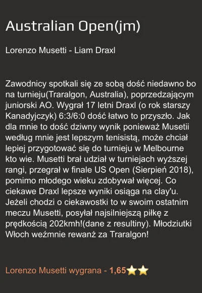 BettingClub - Musetti, 16 latek serwujący powyżej 200kmh