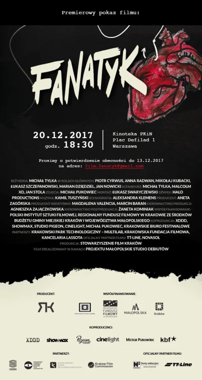 mikrobak - #rozdajo #fanatyk #pasta
Oddam dwie wejściówki na premierowy pokaz Fanaty...