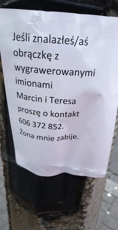 A.....t - Takie ogłoszenie wisi na Kazimierzowskiej obok poczty, może jakiś #wykopefe...