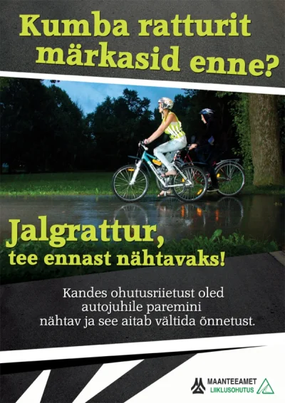 johanlaidoner - ESTONIA: Estoński plakat, w języku estońskim, odnośnie widzialności r...