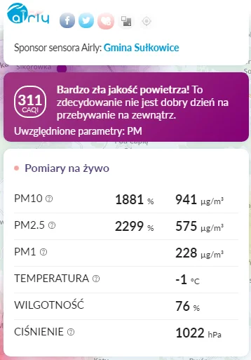 frugofan95 - https://airly.eu/map/pl/#49.83833,19.79905,i7996

Stężenie pyłów PM2.5...