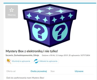 BobekNierobek - #olx #januszeolx 

WTF ? Co to jest Mystery BOX ??

https://www.o...