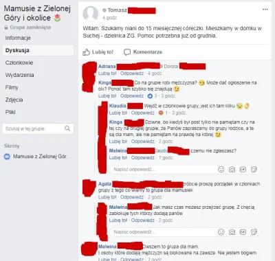 Lelkomtu - Mamuśki ostro bronią swojej grupy na Facebooku. Za dodanie mężczyzny perma...