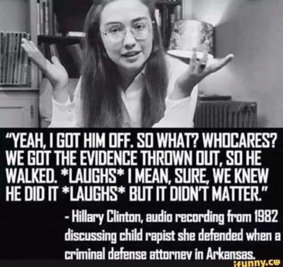 Laserade - A to juz jez nie w porzadku, Hillary jako prawnik nt. chrony pedofila
