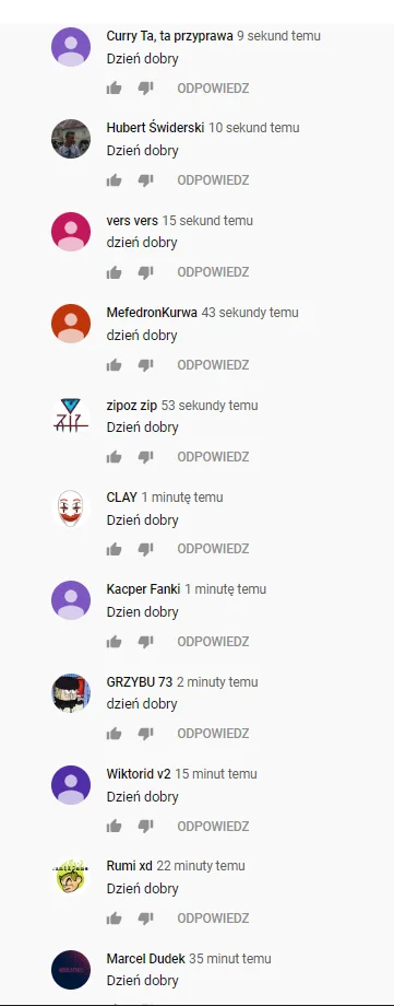 j.....y - dzień dobry