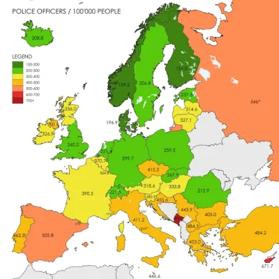 Jariii - Mapa ukazuje faktyczny stan policji w stosunku do obywateli zamieszkujących ...