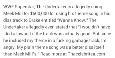 S.....a - ŁOOOOO XD
#drake #meekmill #rap

http://huzlers.com/the-undertaker-sues-mee...