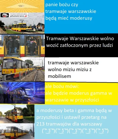 piotr-tokarski - tramwaje warszawskie i jako mem czy wiesz że moderusy w warszawie bę...