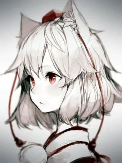 K.....i - #randomanimeshit #touhou #momijiinubashiri #kemonomimi #whitehair #anime