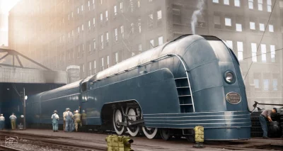 BrudnyPedro - Mercury Train. Chicago, 1936.

#retrofuturyzm #artdeco #pociagi #ciek...
