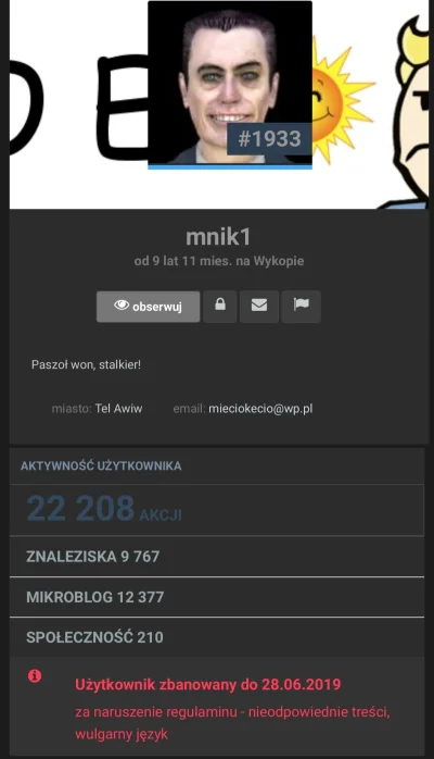 y.....m - Pozdrowienia do więzienia
https://www.wykop.pl/ludzie/mnik1

@m__b Panie...