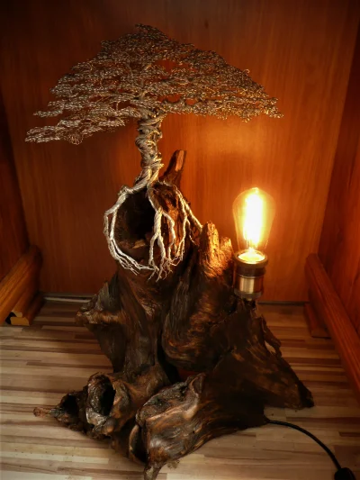 SkorupomaniakSenpai - Nietypowe duże drzewo z lampą Edisona na niezwykłym pniu ヽ(・∀・)...
