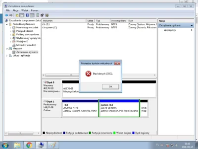 Ochlapto - #komputery #pcmasterrace W zarządzaniu dysków wyskakuję błąd crc przy inic...