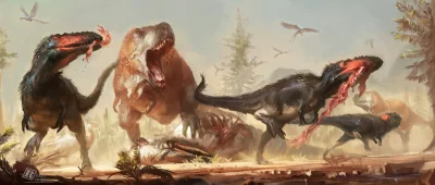 Prekambr - Tarbosaurus bataar x 2
Alioramus altai x 3
Deinocheirus mirificus martwy...