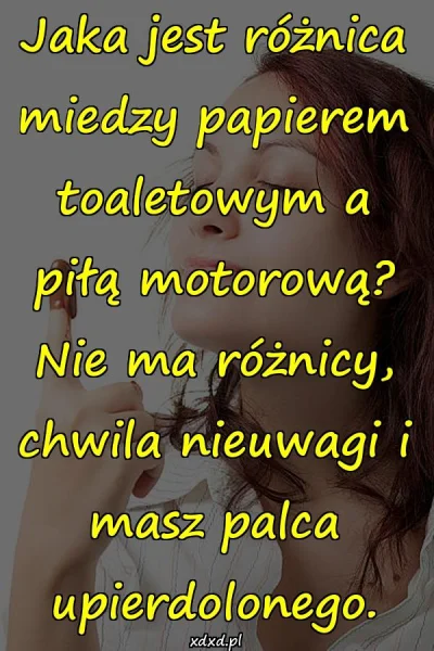 xdpedia - @xdpedia: Różnica miedzy papierem toaletowym a piłą motorową? https://www.x...