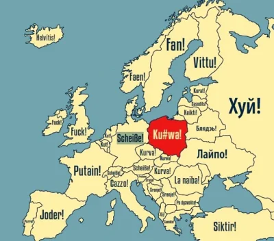 darosoldier - Najpopularniejsze przekleństwa w europie

#mapa #infografika #jezyki #c...