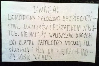 intri - @chomik3: a wystarczyło kartkę powiesić to by butelką na klatce nie dostała