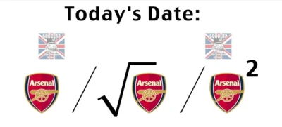 cyper - Dzisiejsza data zapisana za pomocą Arsenalu (^o^)
#heheszki #arsenal #premier...
