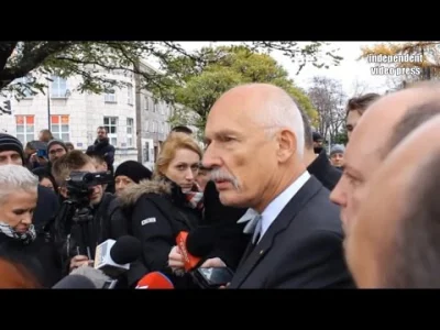 A.....o - Janusz Korwin-Mikke pod ambasadą Francji - konferencja Partii KORWiN - 14.1...