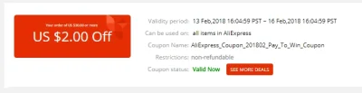 pebcio - Dostałem taki kupon na 2$ za zakupy w #aliexpress, ale nie mogę go w ogóle z...