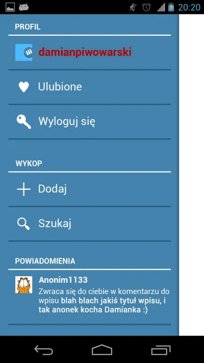 d.....i - #wykopforandroid #testydamiana Co wy na to, aby pasek profilowy zmienić w t...