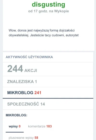 D.....e - Konto od 17h i ponad 180komentarzy #!$%@? i wszystkie o #dziewczynybeztabu....