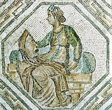 IMPERIUMROMANUM - MUZA Z MASKĄ TEATRALNĄ 

Mozaika rzymska ukazująca muzę z maską t...