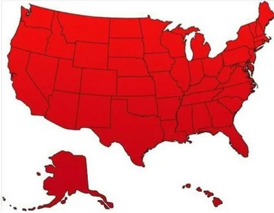 llllllll - na czerwono zaznaczono te spośród stanów USA, w których Donald Trump jest ...