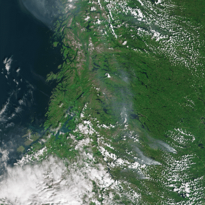 yolantarutowicz - Płonące lasy w Szwecji widziane przez europejskie satelity obserwac...