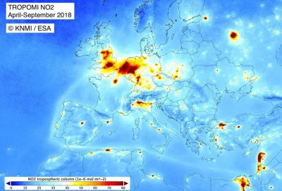 adam2a - Zanieczyszczenie NO2. Widać kanał sueski #pdk

#mapporn #ciekawostki #zani...