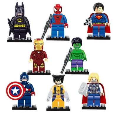 Lewic - #marvel super figurki! Komplet 8 zestawów DIY, w których skład wchodzą postac...