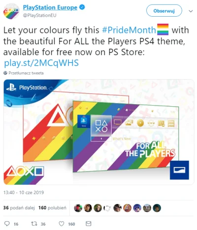 splndid - Sony dołącza do #Pridemonth i rozdaje graczom darmowy motyw - For ALL the P...