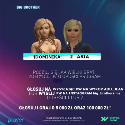 Adu_Jean - Zapraszam do głosowania, kto ma opuścić Big Brother Sims jako pierwszy. Zd...