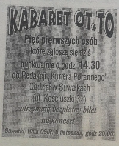 futbolski - ponoć nikt się nie zgłosił, koncert odbył się w 1995 r., a bilety wciąż l...