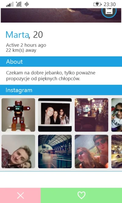 Kagerus - #tinder 
#timber to co jacyś piękni chłopcy chętni ? ( ͡° ͜ʖ ͡°)