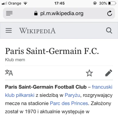PanKromka - Nawet na Wikipedii już uznali, że PSG to frajerzy xD
#pilkanozna #ligami...