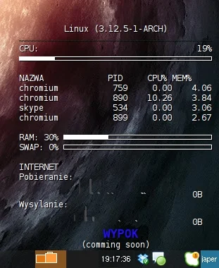 japer - Jak na razie napisałem tylko tyle :> #conky #linux #workinprogress 



SPOILE...
