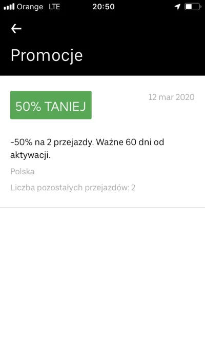 H.....a - KOD: PARTYWAW

-50% na 2 przejazdy, ważne 60 dni


#uber #cebuladeals #prom...