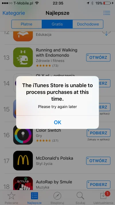 pepowina - #ios #iphone mirki cały czas cos mi takiego wyskakuje jak chce cos pobrać....