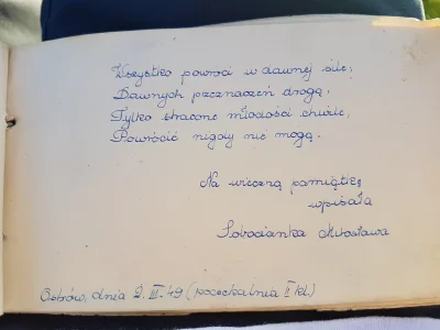 filoop - Na wieczna pamiatke... z pamietnika mojej babci wpis z 1949 roku... Jesli ch...