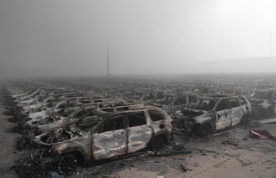 kukukulfon - W wyniku eksplozji w chińskim Tianjin zostało spalonych lub kompletnie z...