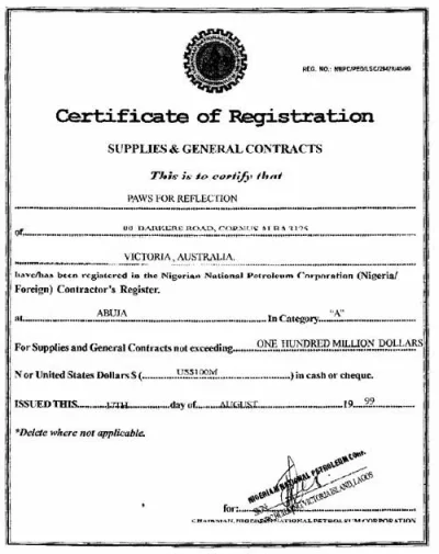 d.....j - Załączył do tego certyfikat od pewnego znanego nigeryjskiego biznesmena roz...