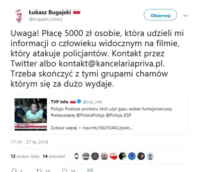 w.....s - Kto chce zarobic 5k?
https://twitter.com/bugajski_lukasz/status/1022864143...